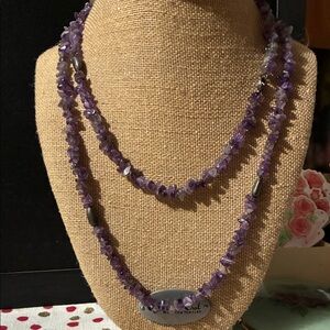 Purple Beaded Necklae amethyst